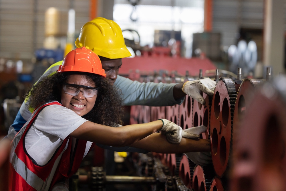 Female Engineer Worker Hand Got Trapped in the Industrial Machine and Got Crush Injury